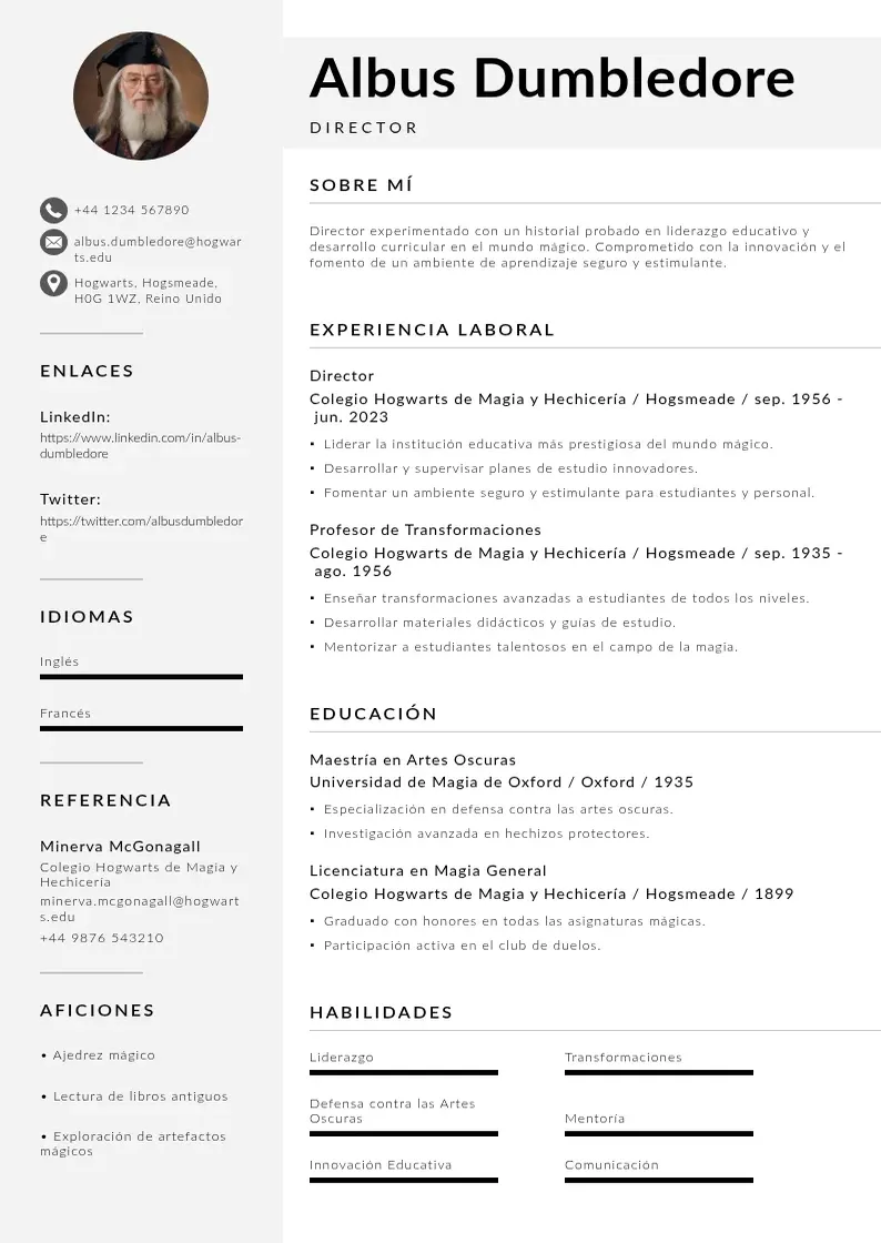 two column curriculum-para-master resume example