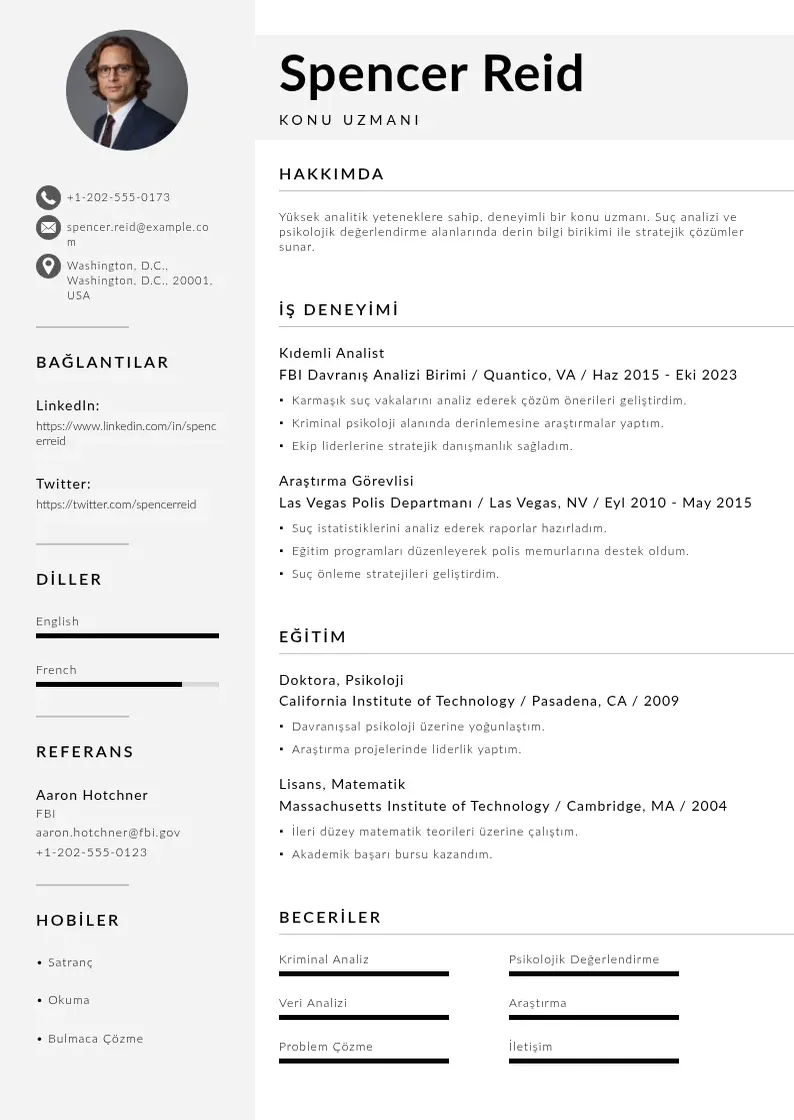 Mūsdienīga Konu uzmanı  CV veidne