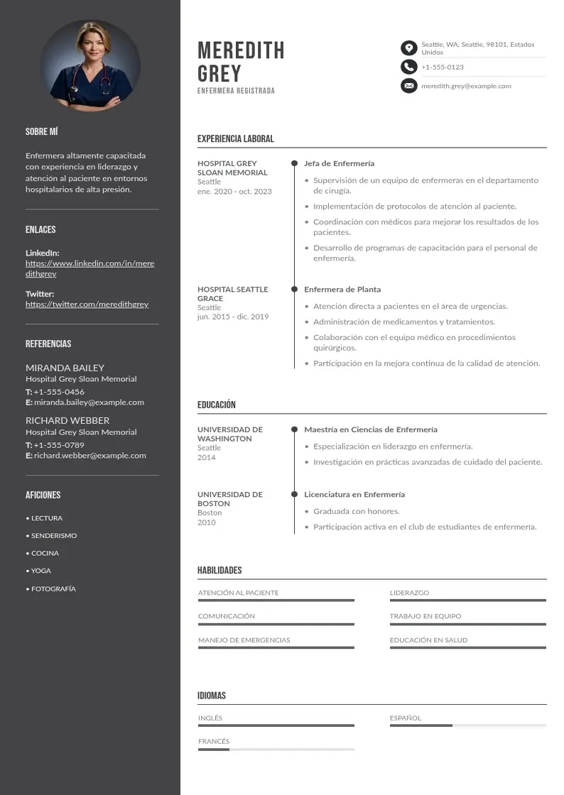 two column curriculum-de-enfermeria resume example
