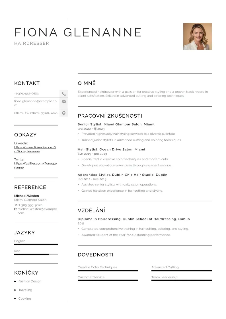 Vienkārša Zivotopis kadernice CV piemērs