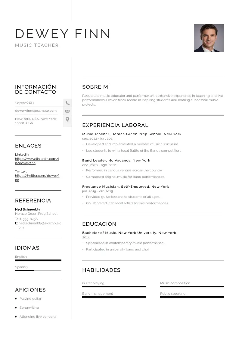 two column curriculum-moderno resume example