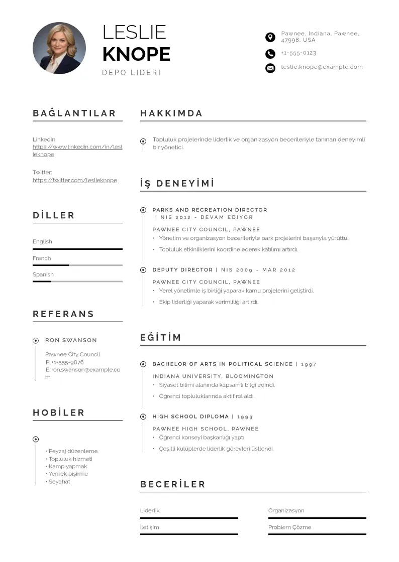 Profesionāla Depo Lideri  CV veidne