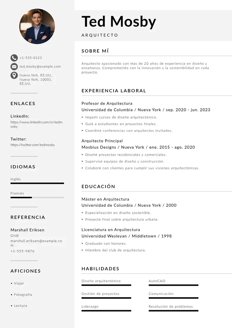 two column como-redactar-un resume example