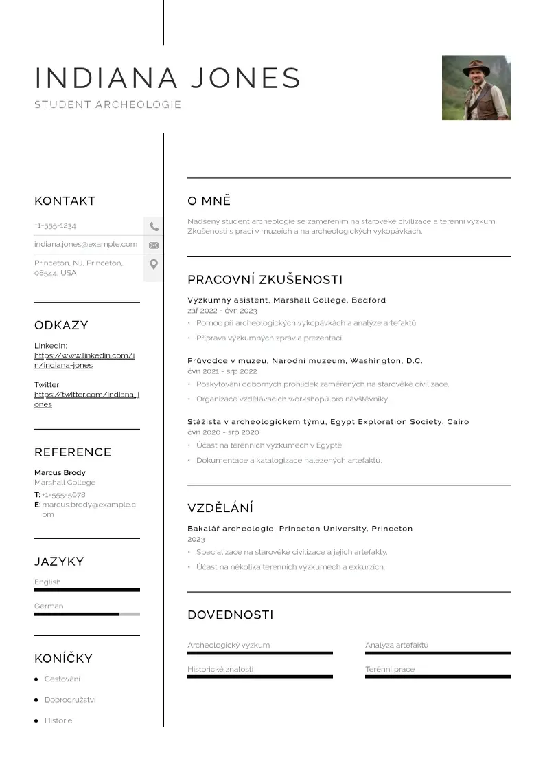 Vienkārša Zivotopisu studenta CV piemērs