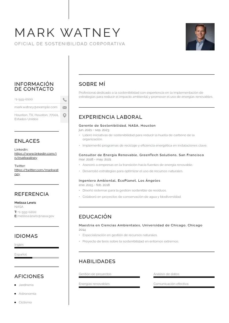 two column oficial-de-sostenibilidad-corporativa resume example