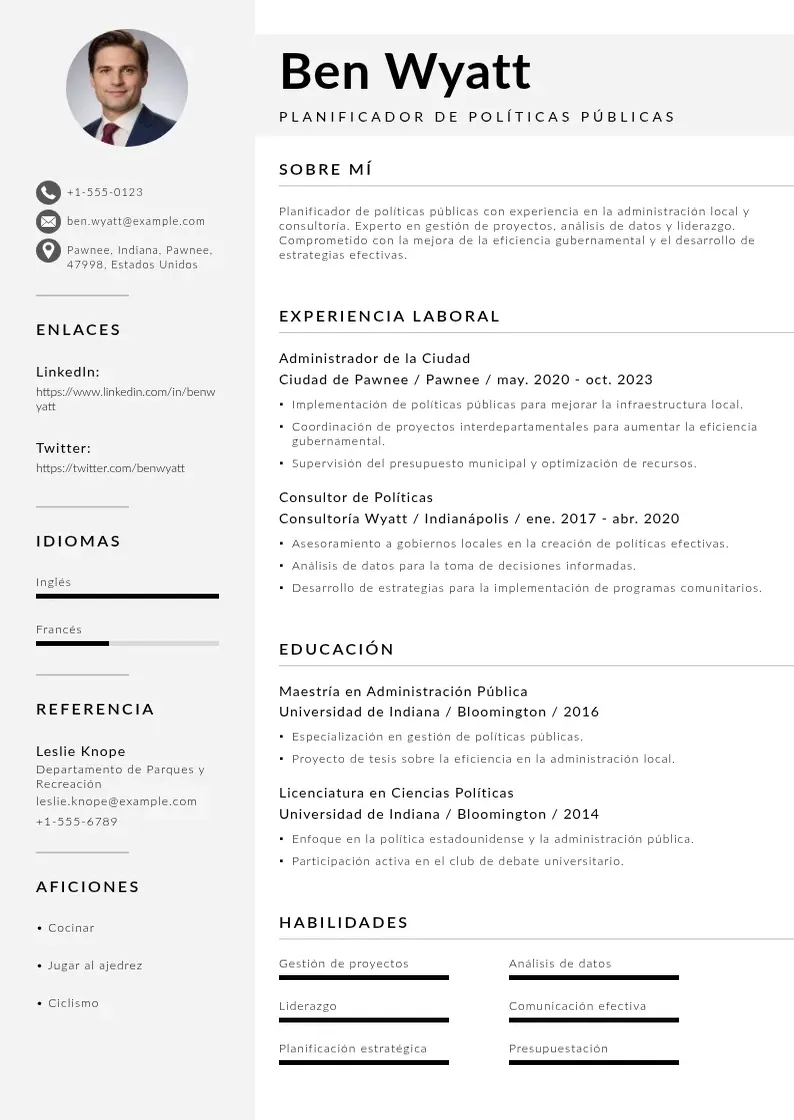 two column planificadora-de-politicas-publicas resume example