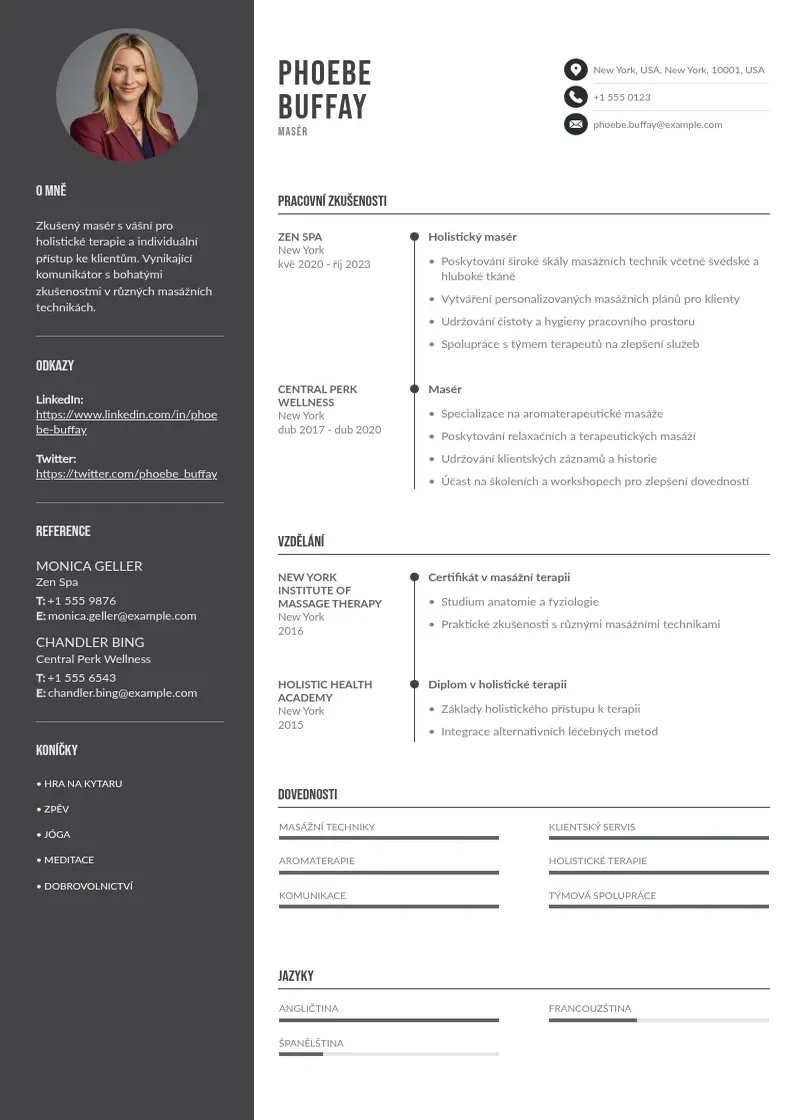 Divu kolonnu Zivotopis maser CV piemērs