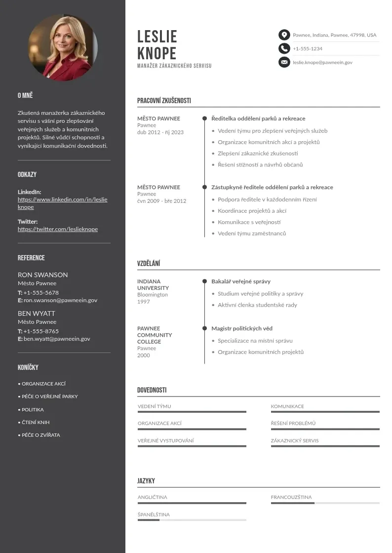 Divu kolonnu Manazer zakaznickeho servisu zivotopis CV piemērs