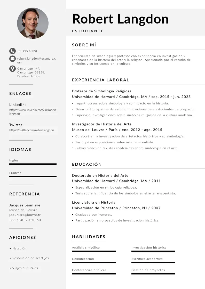 two column del-estudiante resume example