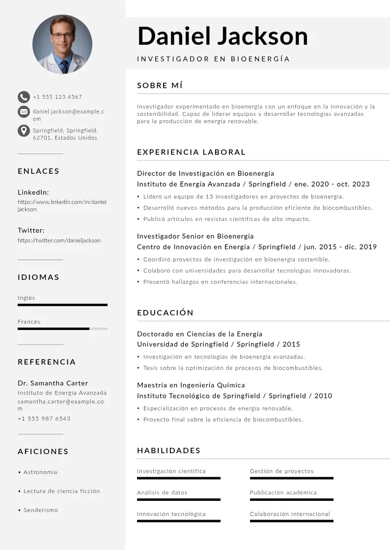 two column investigador-en-bioenergia resume example