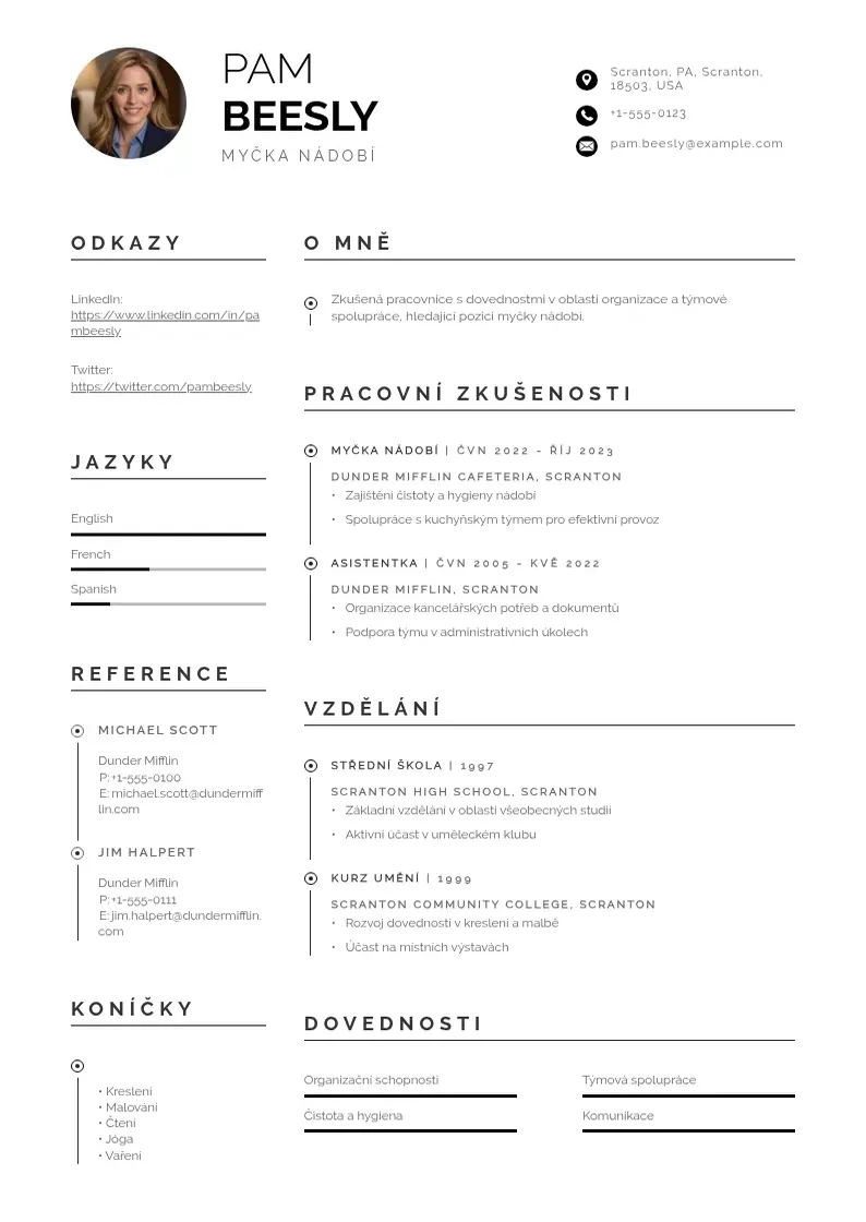Profesionāla Mycka zivotopis CV veidne