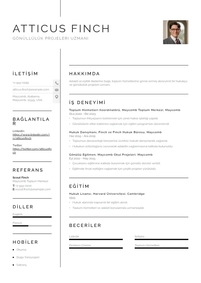 Vienkārša  gonulluluk projeleri /  gonulluluk projeleri CV piemērs