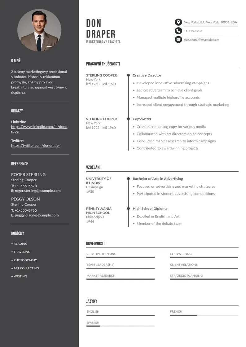 Divu kolonnu Marketingovy stazista zivotopis CV piemērs