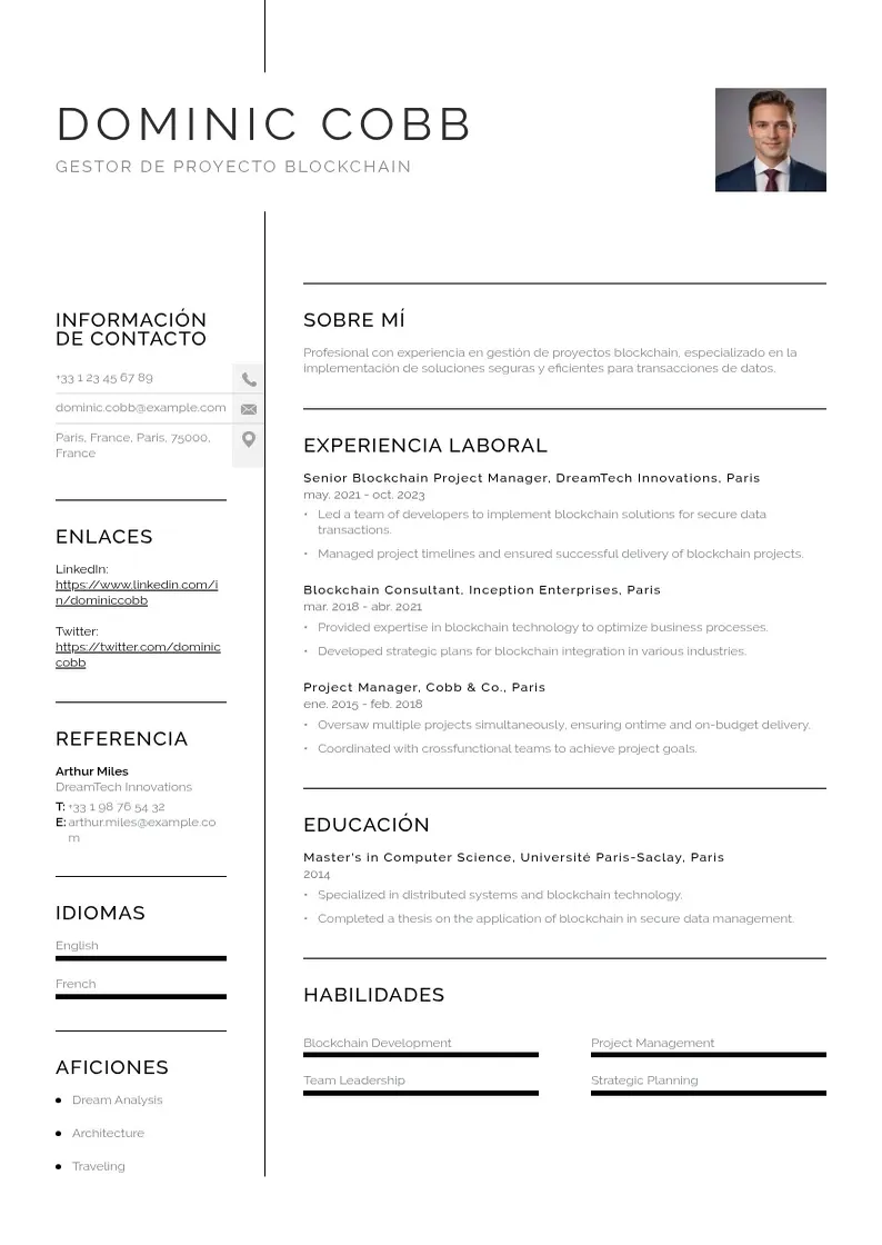 two column gestor-de-proyecto-blockchain resume example