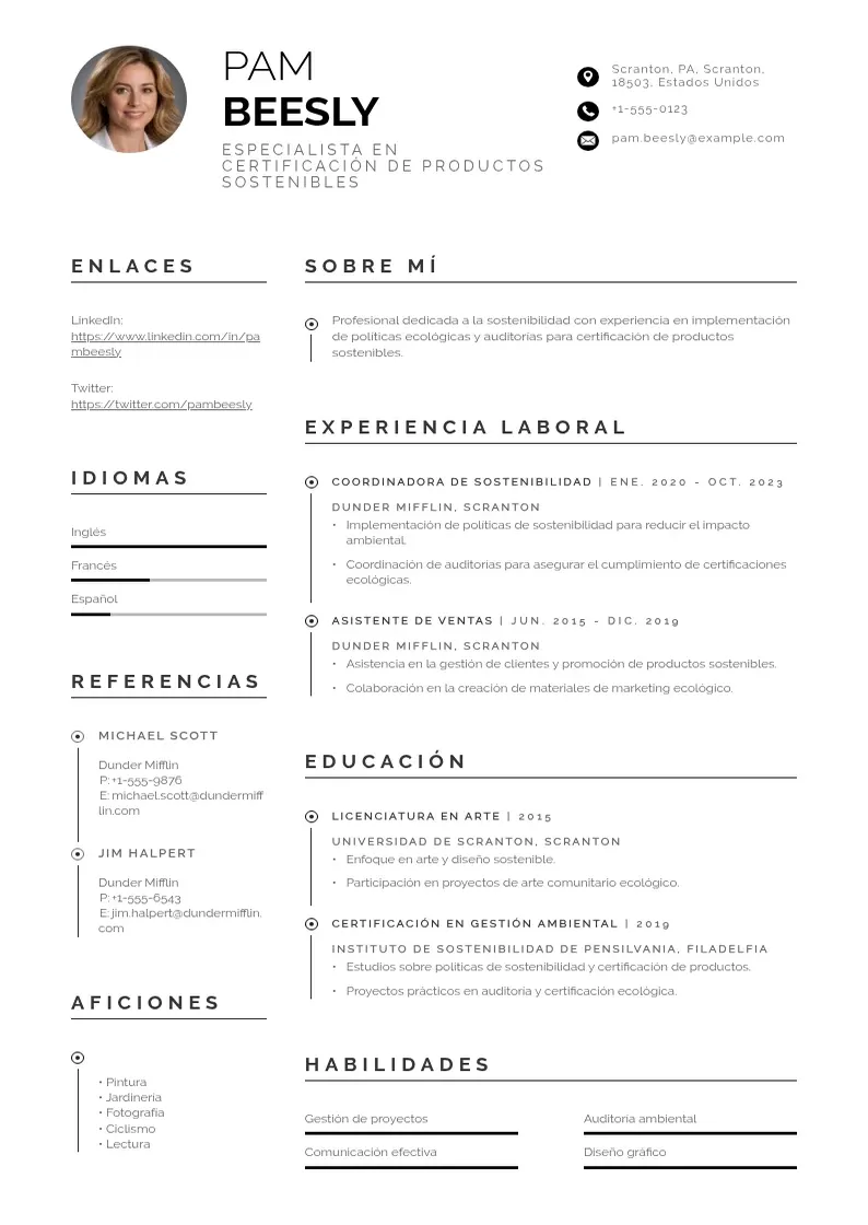 two column especialista-en-certificacion-de-productos-sostenibles resume example