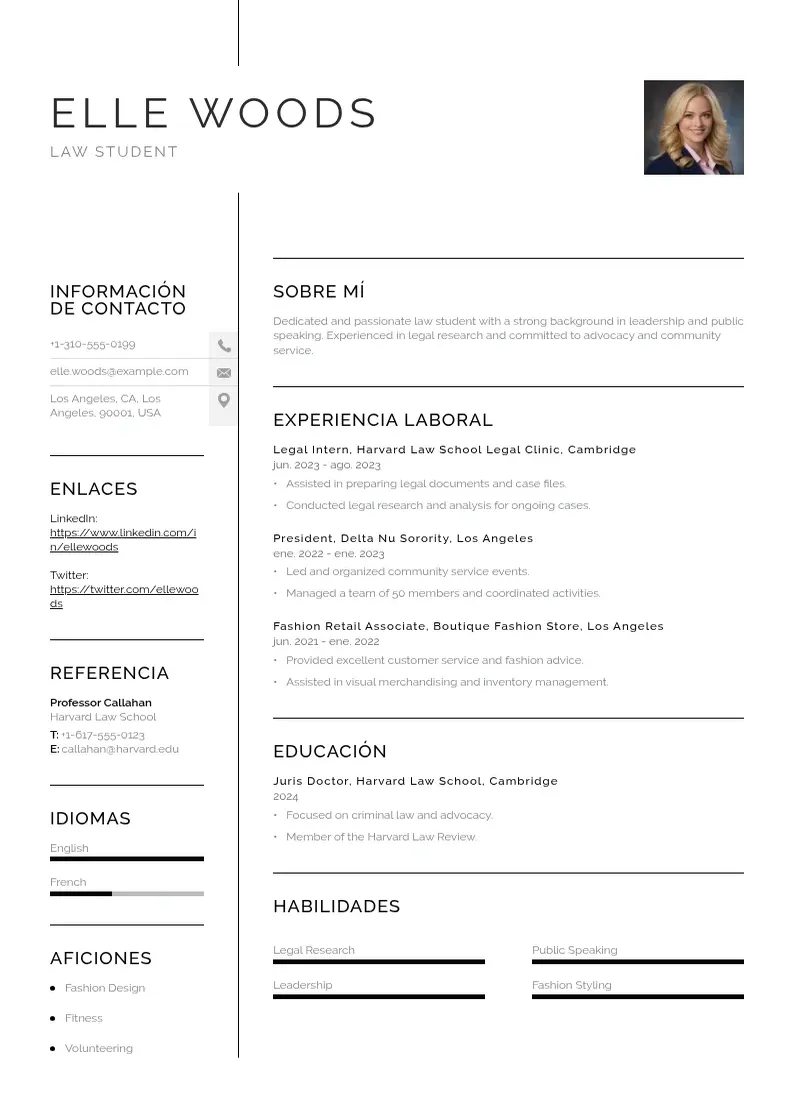 two column plantilla-de-curriculum-para-estudiante resume example