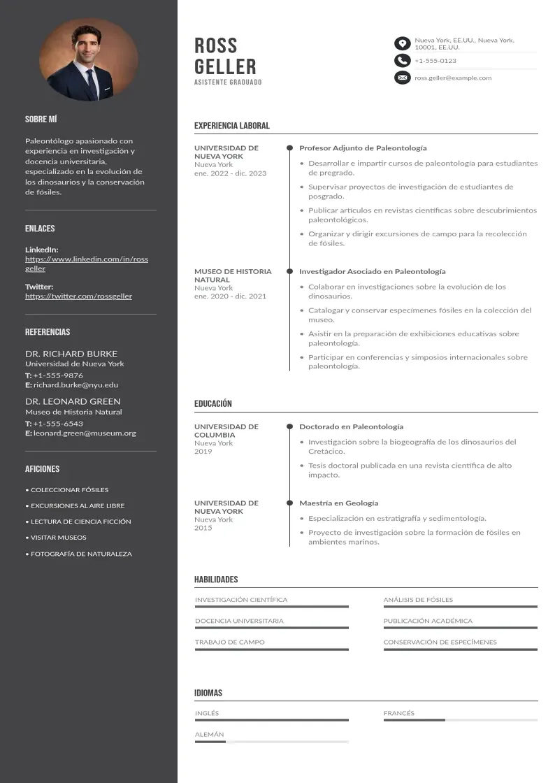 two column cv-asistente-graduado resume example