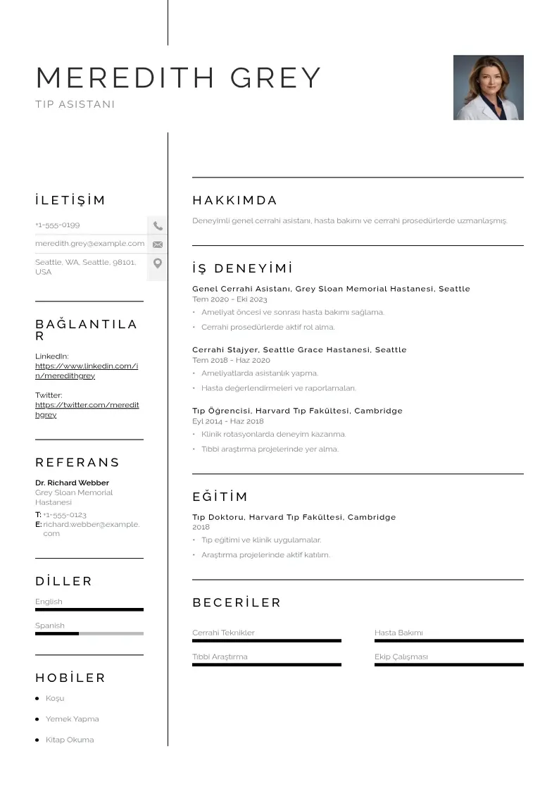 Vienkārša Tip asistani ozgecmis CV piemērs