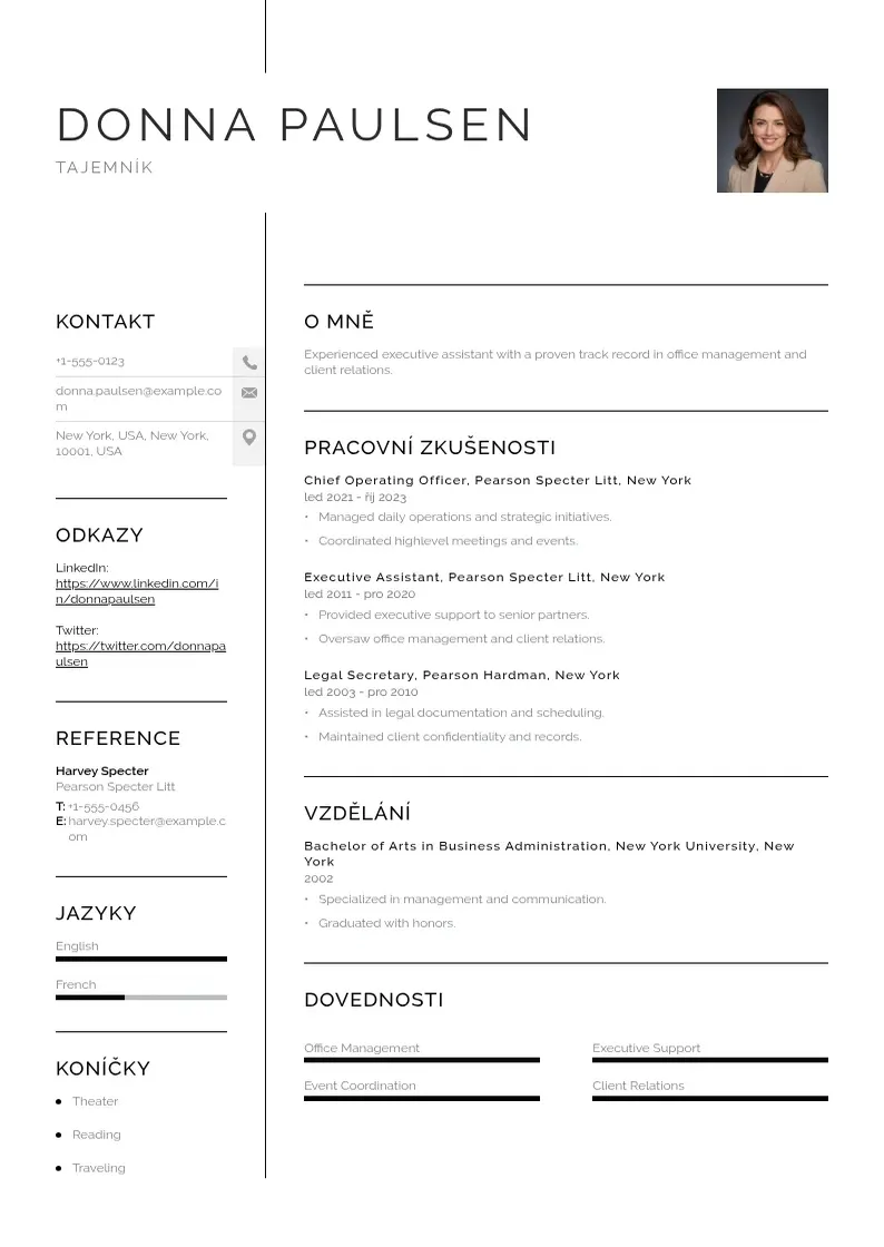 Vienkārša Tajemnik zivotopis CV piemērs