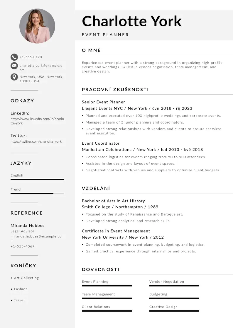 Mūsdienīga Planovac udalosti zivotopis CV veidne