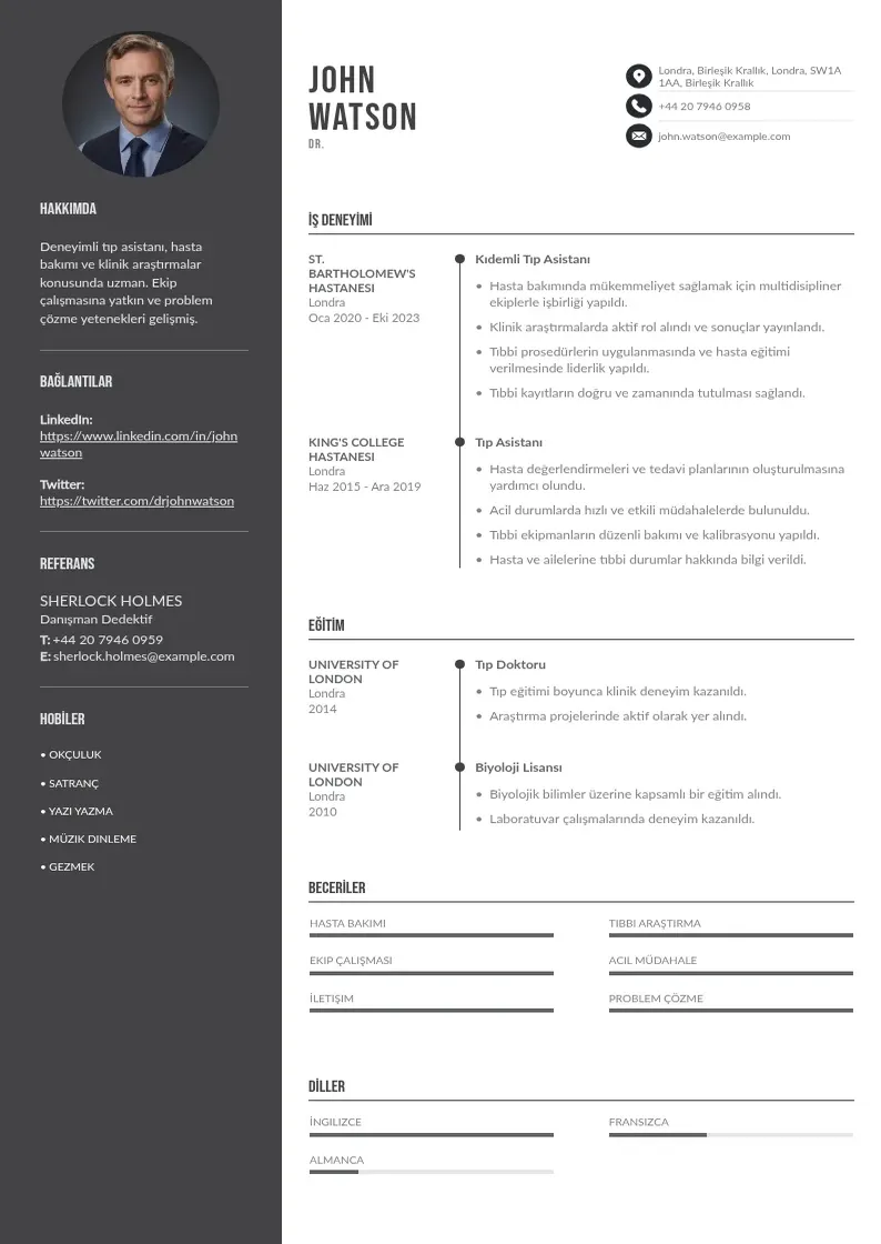 Divu kolonnu Tip asistani ozgecmis CV piemērs