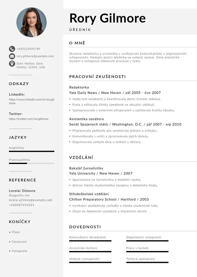 Mūsdienīga Urednik zivotopis CV veidne