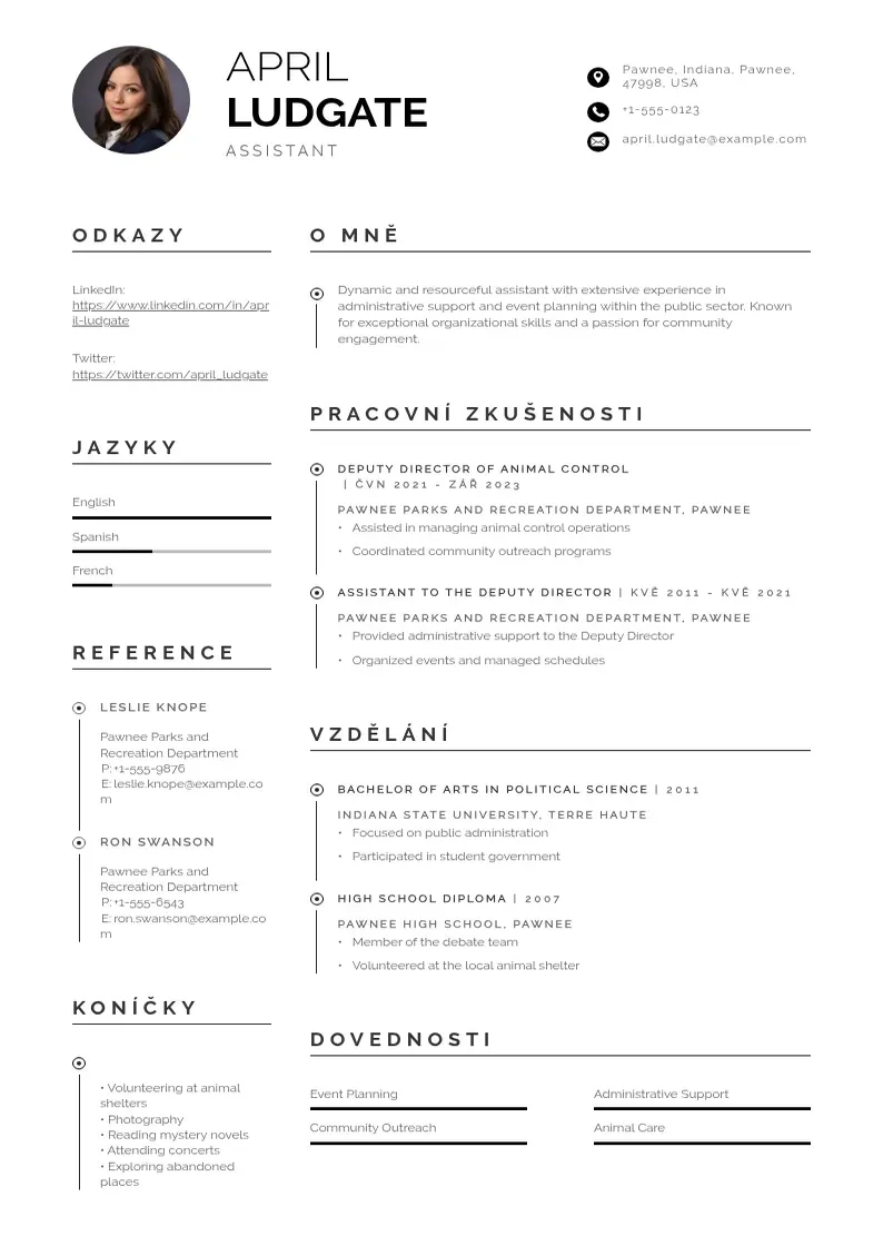 Profesionāla Zivotopis pomocnik CV veidne