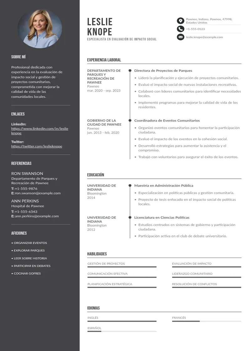two column especialista-en-evaluacion-de-impacto-social resume example