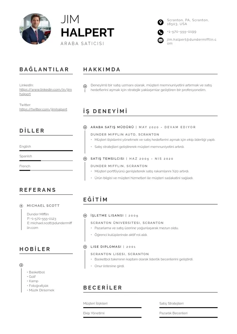 Profesionāla Araba satıcısı  CV veidne