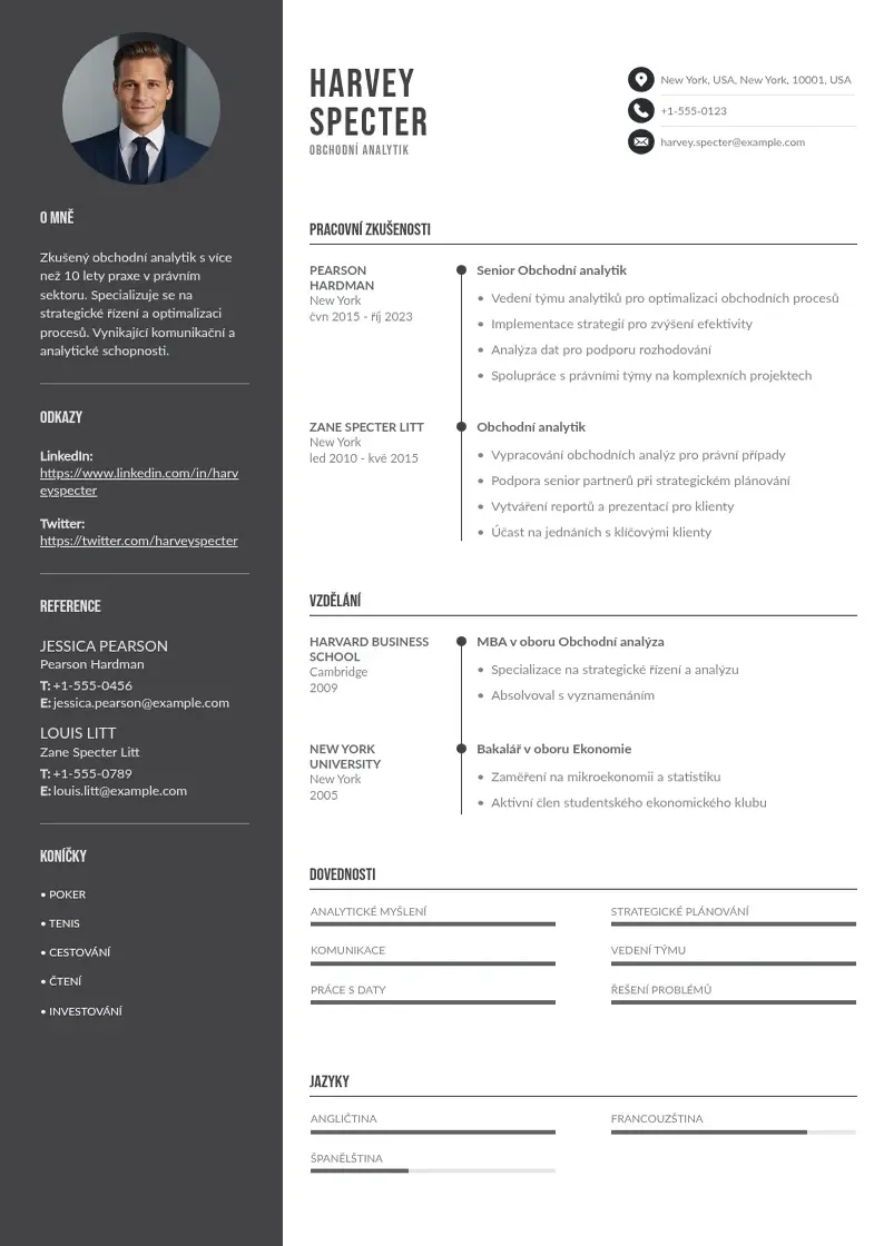 Divu kolonnu Priklady zivotopisu obchodnich analytiku CV piemērs