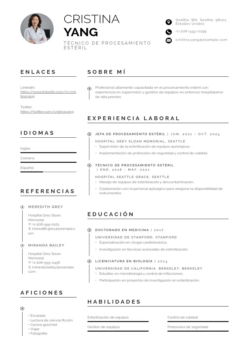two column cv-tecnico-de-procesamiento-esteril resume example