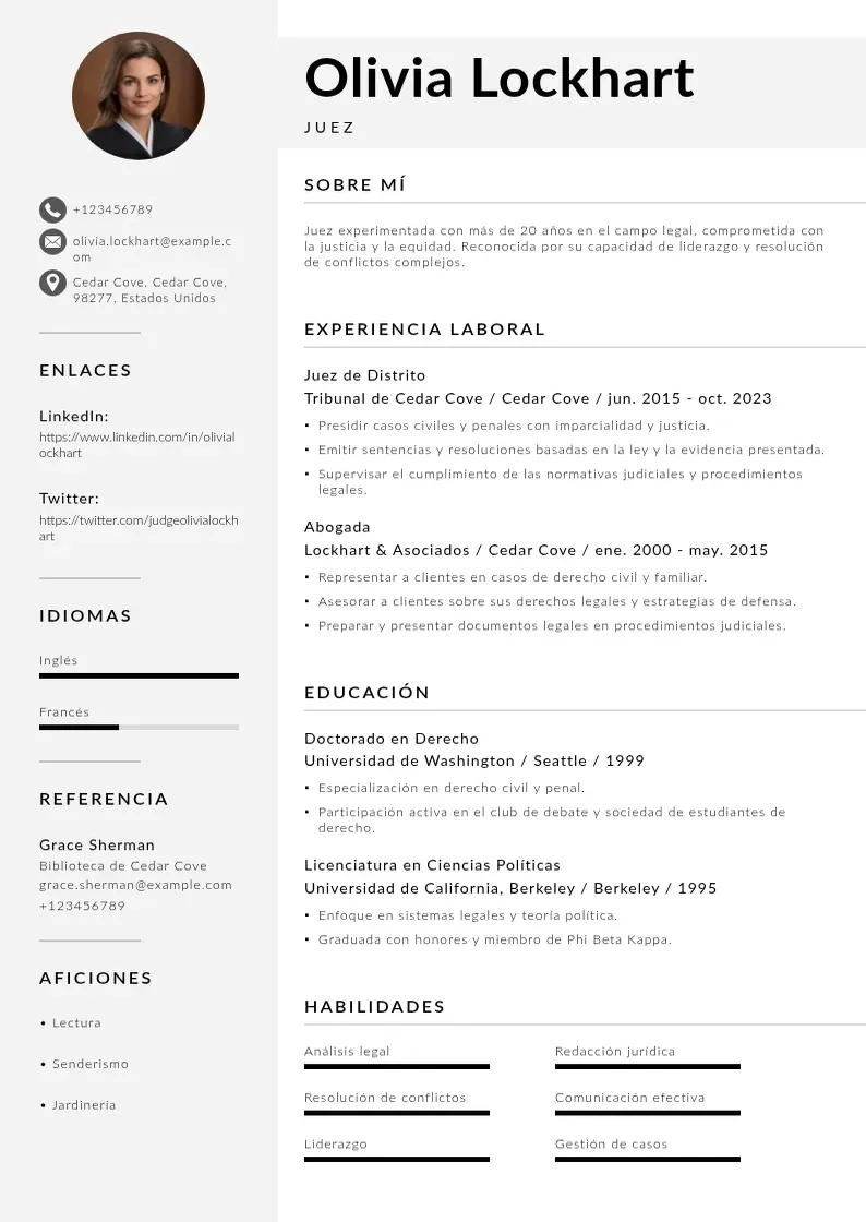 two column cv-juez resume example