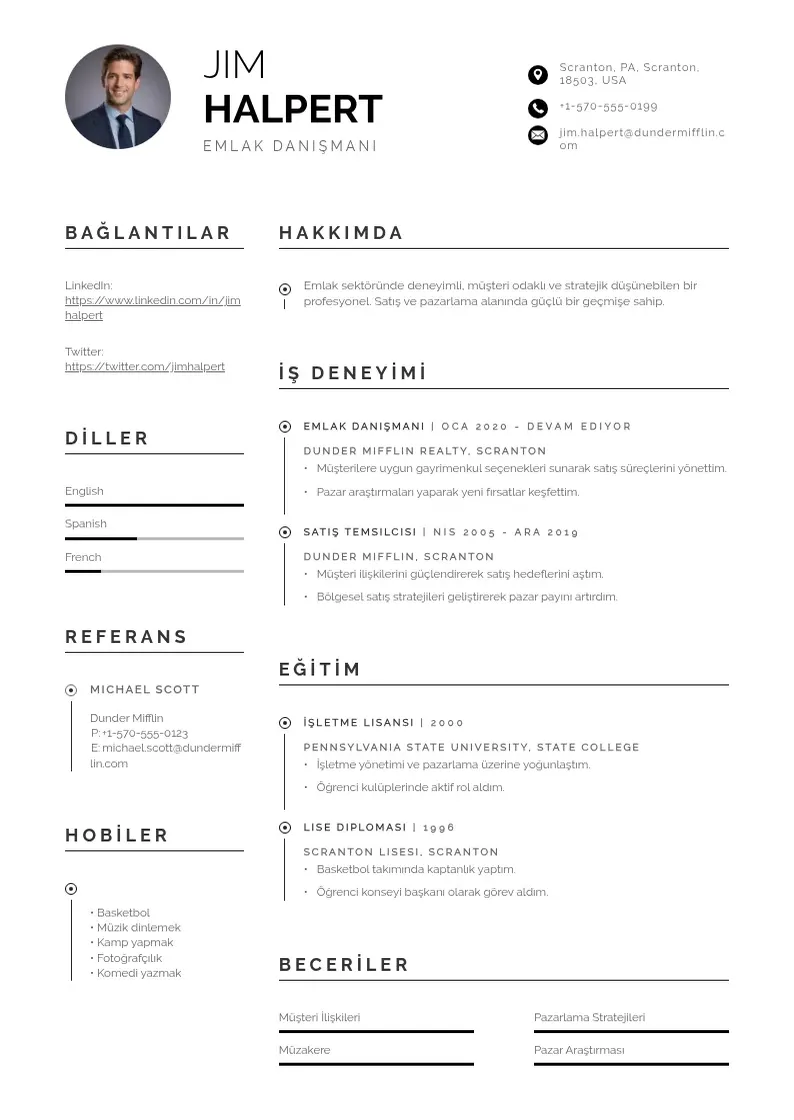 Profesionāla Emlakci CV veidne
