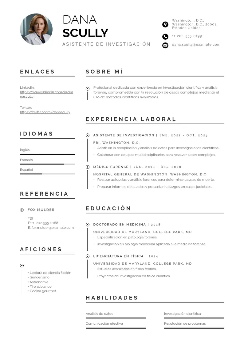 two column cv-asistente-de-investigacion resume example