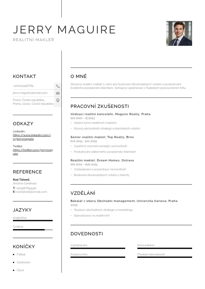 Vienkārša Realitni kancelar zivotopis CV piemērs