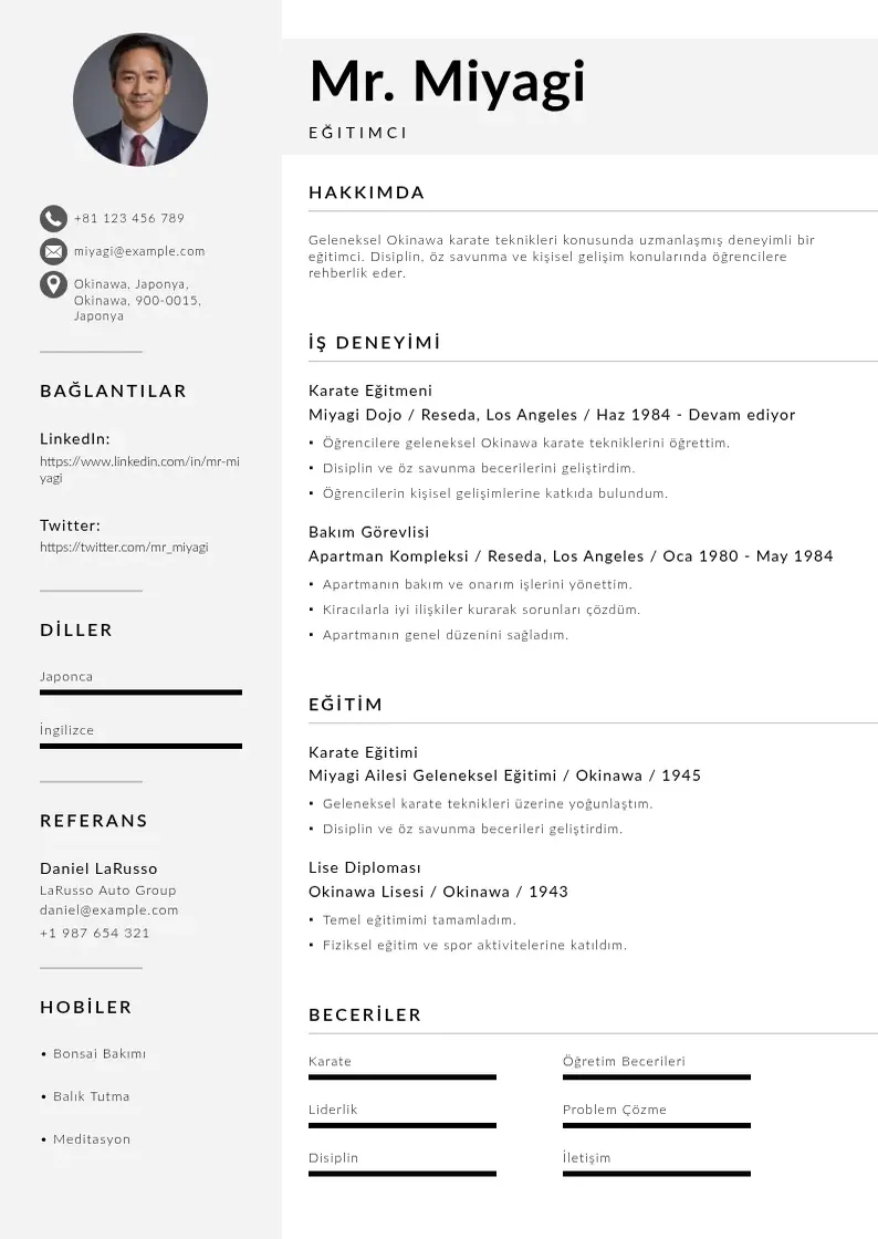 Mūsdienīga eğitimci  CV veidne