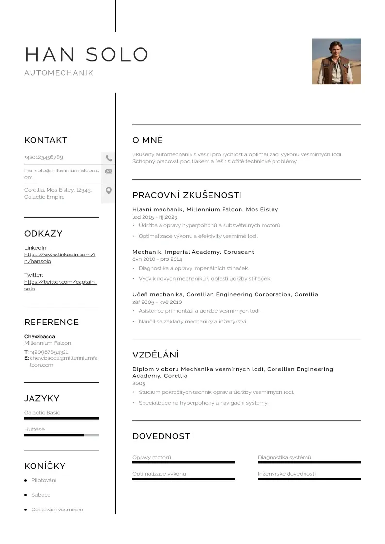 Vienkārša Zivotopis automechanik CV piemērs