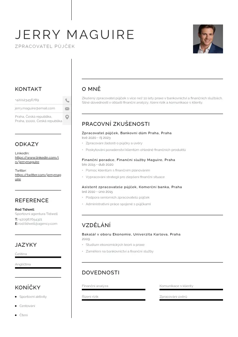 Vienkārša Zpracovatel pujcky zivotopis CV piemērs
