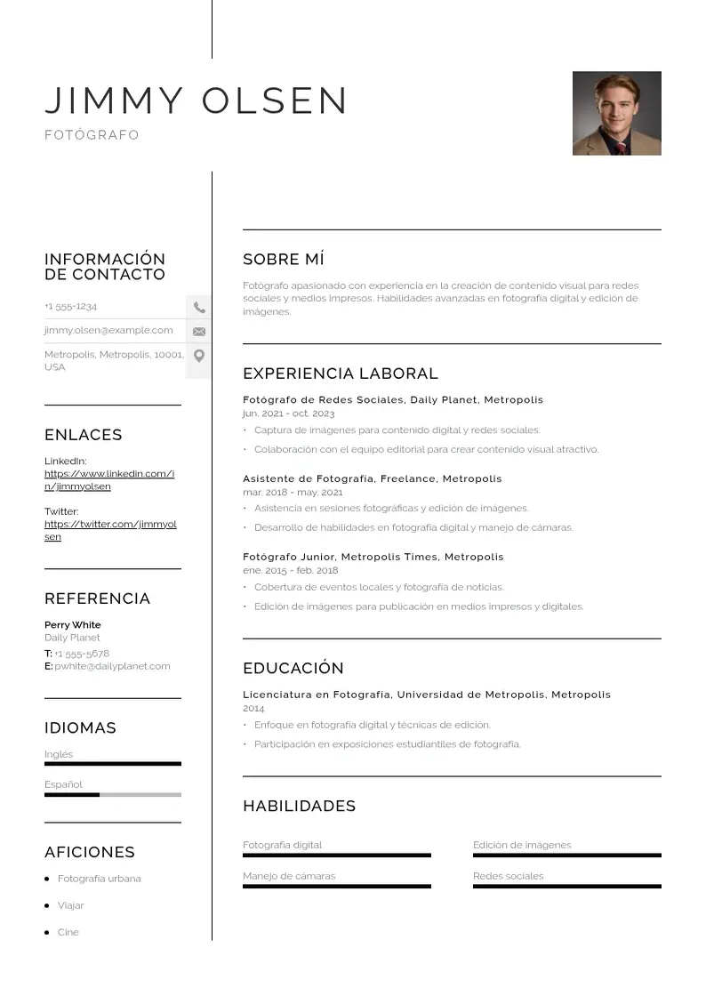 two column fotografoa-para-redes-sociales resume example