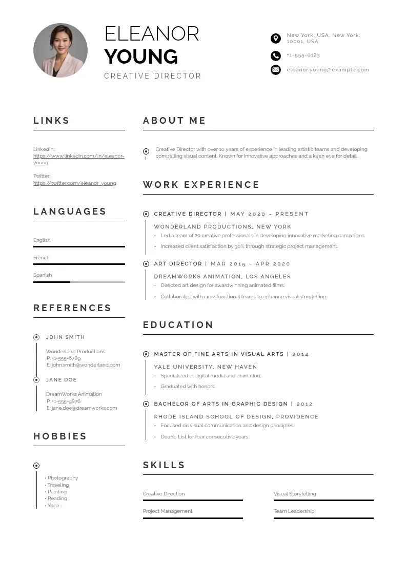 Profesionāla Singapur zivotopis CV veidne