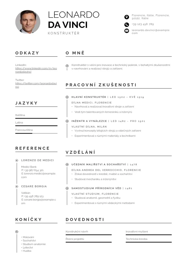 Profesionāla Konstruktér CV veidne