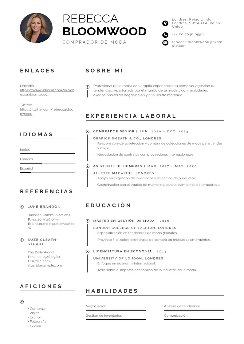 two column curriculum-de-comprador resume example
