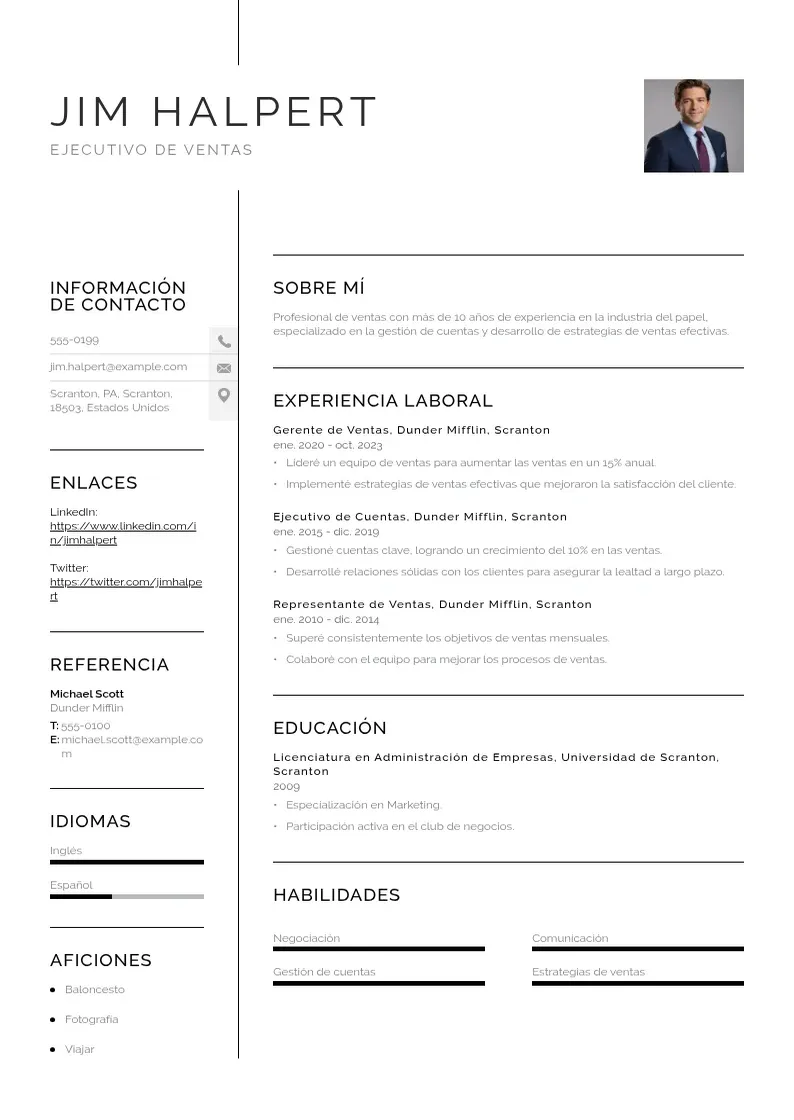 two column mi-curriculum-ideal resume example