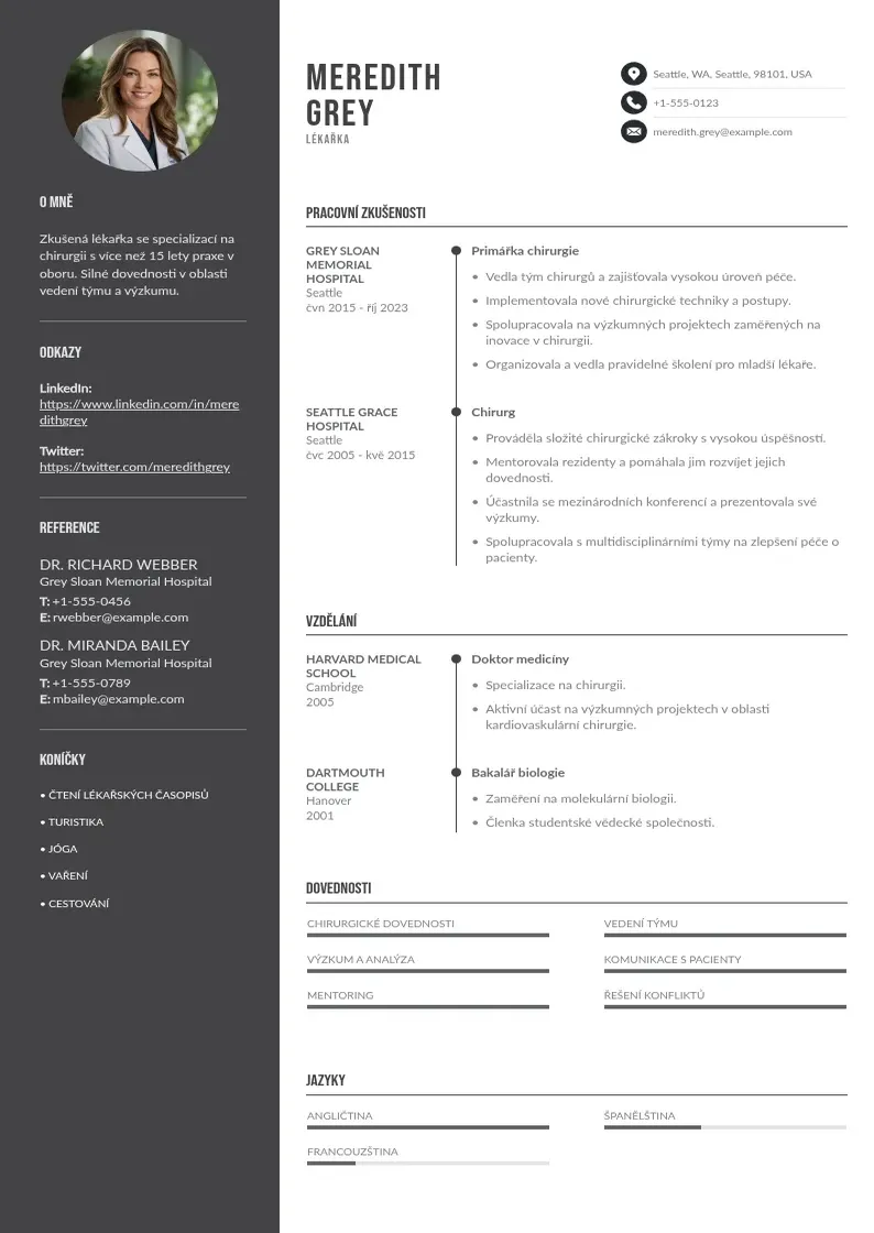Divu kolonnu Zdravotni pece zivotopis CV piemērs