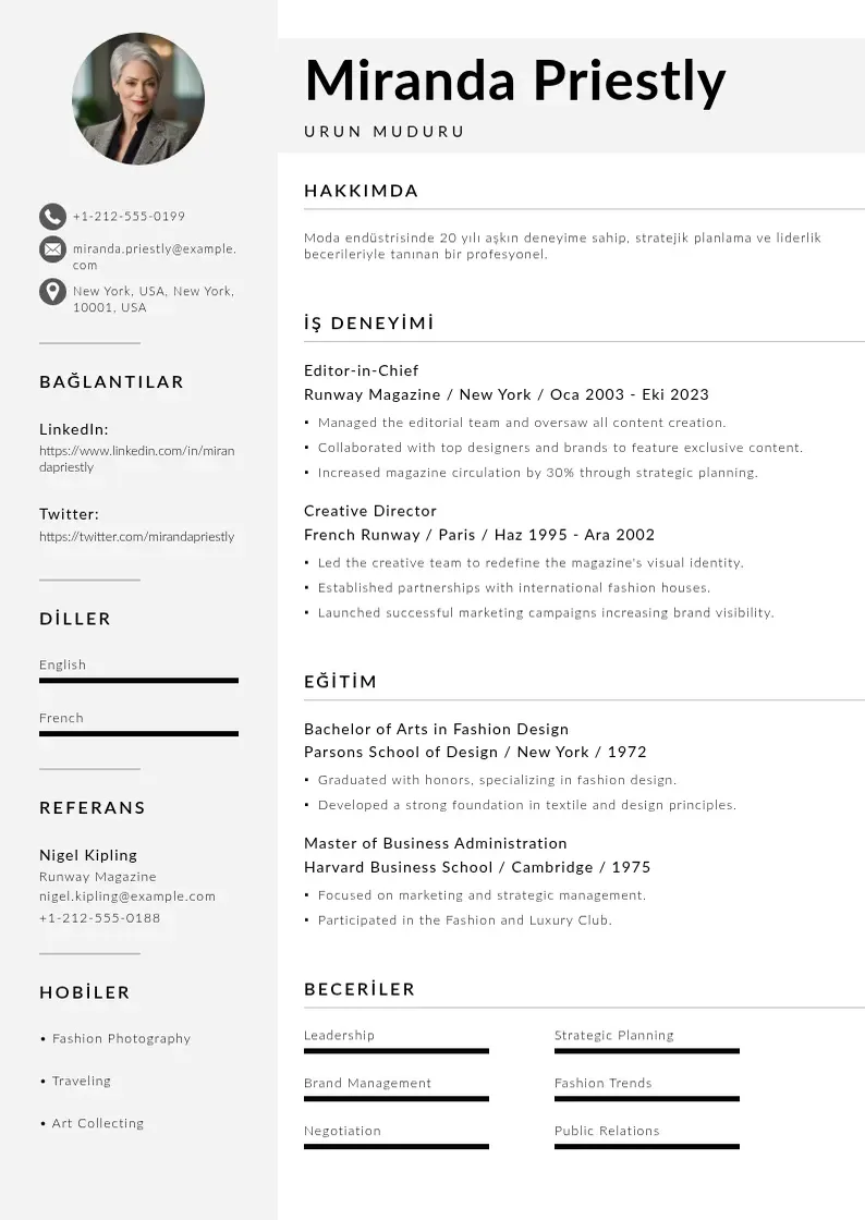 Mūsdienīga Urun muduru CV veidne