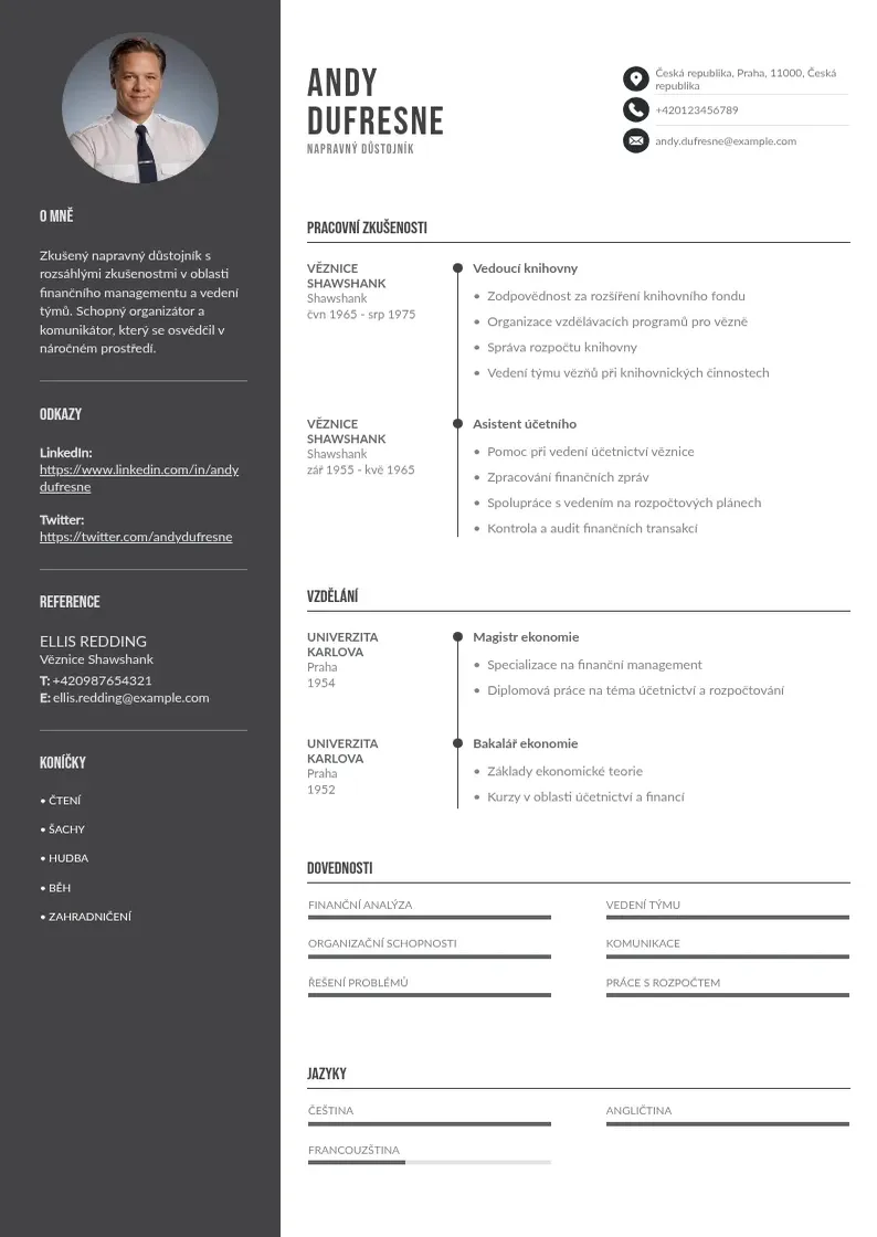 Divu kolonnu Napravny dustojnik zivotopis CV piemērs