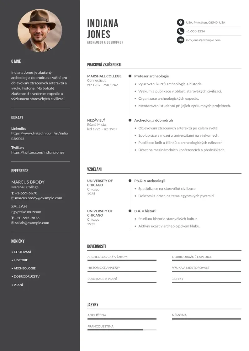 Divu kolonnu Neformalni zivotopis CV piemērs