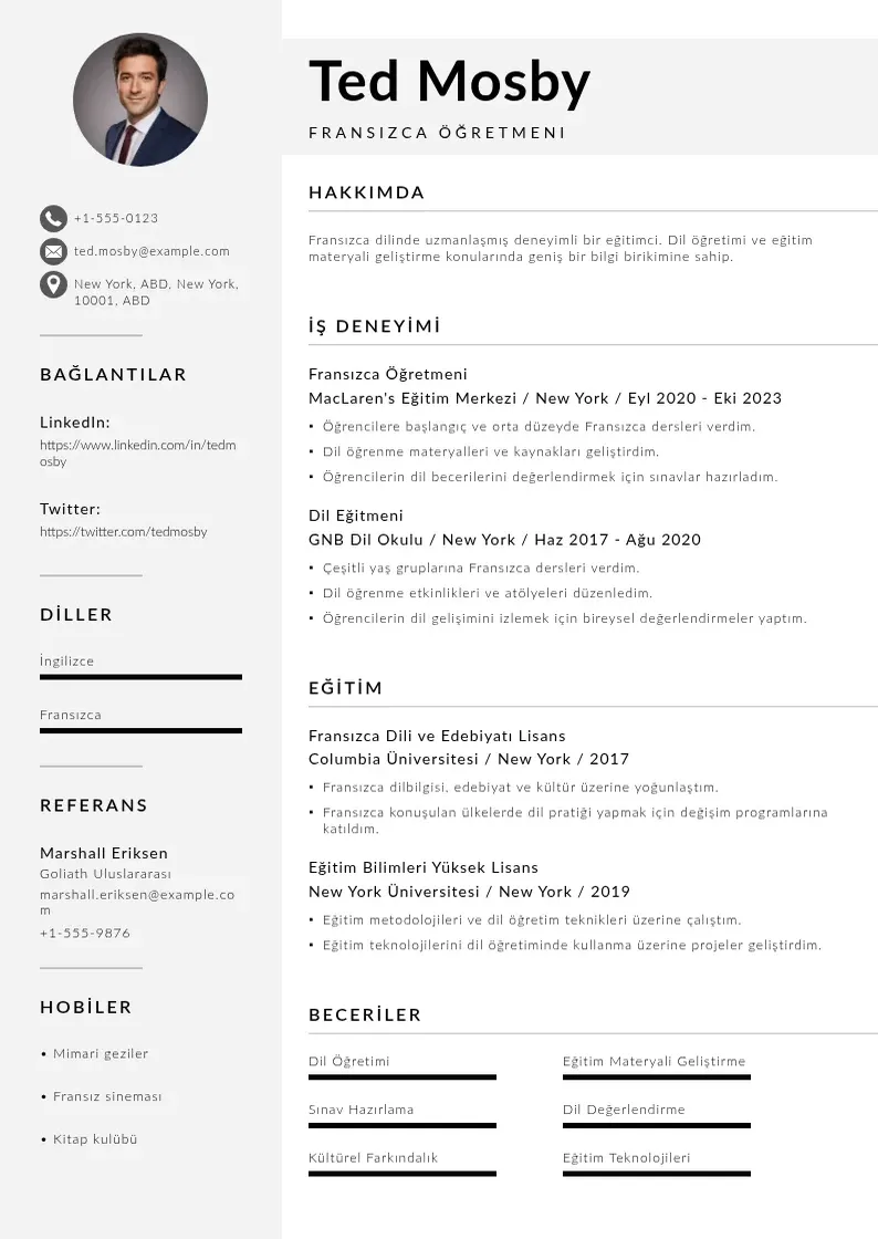 Mūsdienīga Fransizca CV veidne