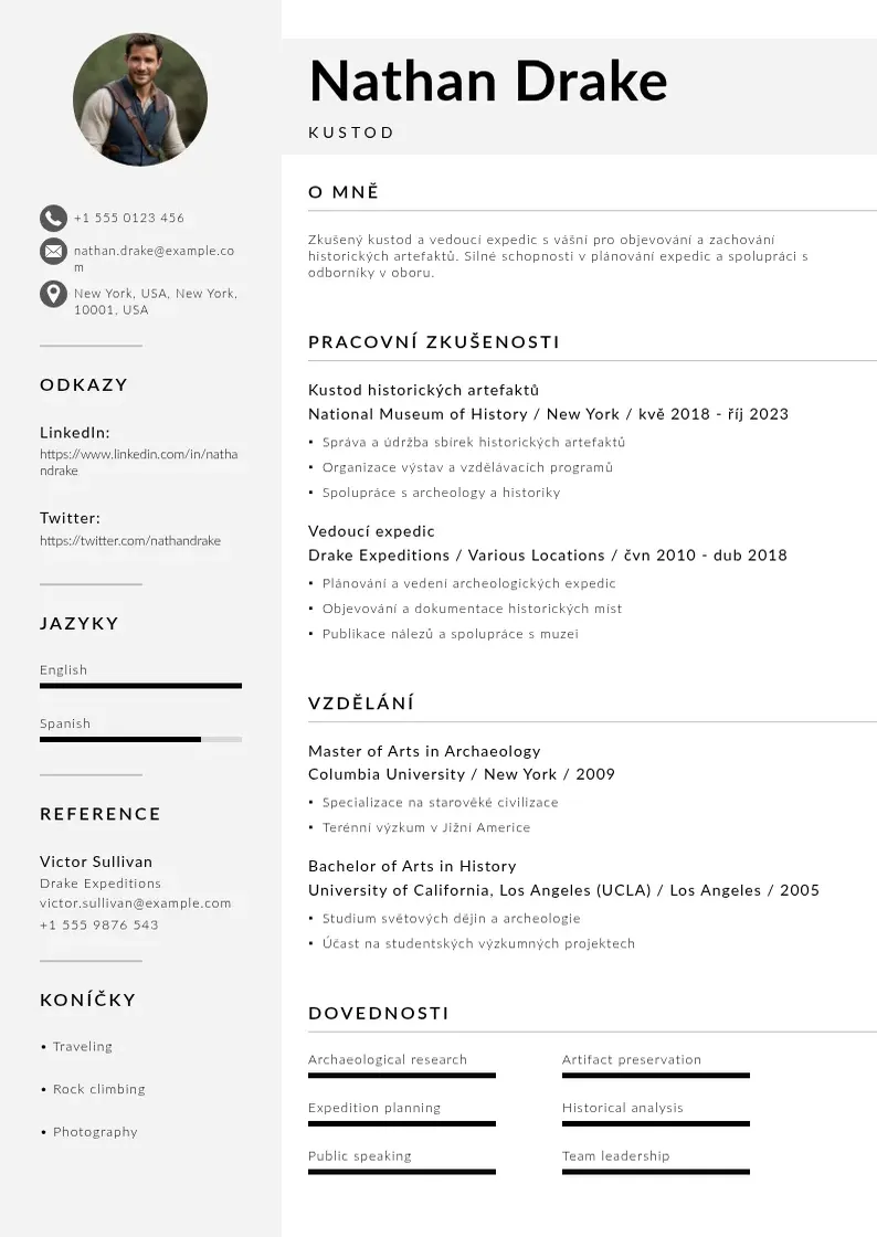 Mūsdienīga Kustod zivotopis CV veidne