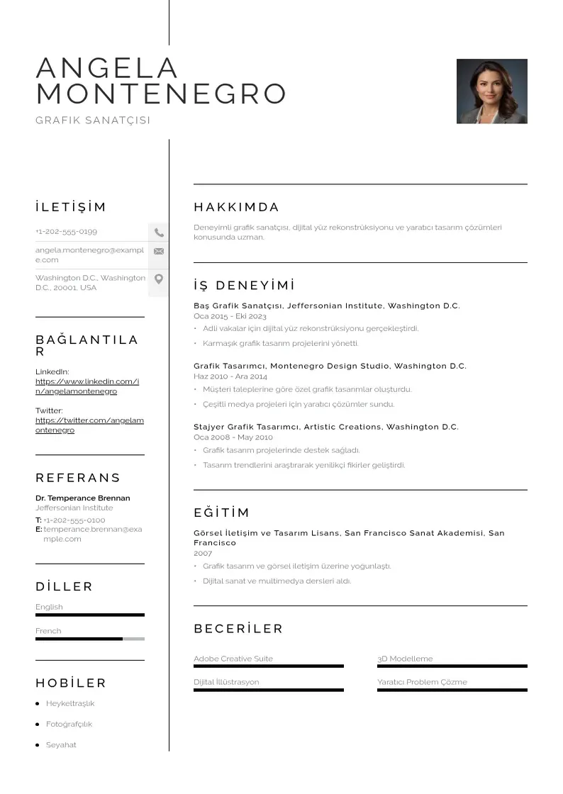 Vienkārša Grafik sanatçısı  CV piemērs